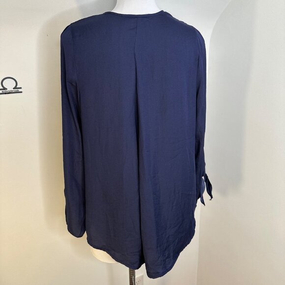 Mustard Seed Strappy‎ Surplice Navy Blouse - Picture 5 of 5